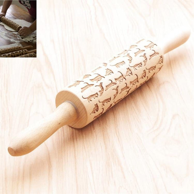 Wooden Rolling Pin for Baking and Noodles – Non-Stick Natural Wood
