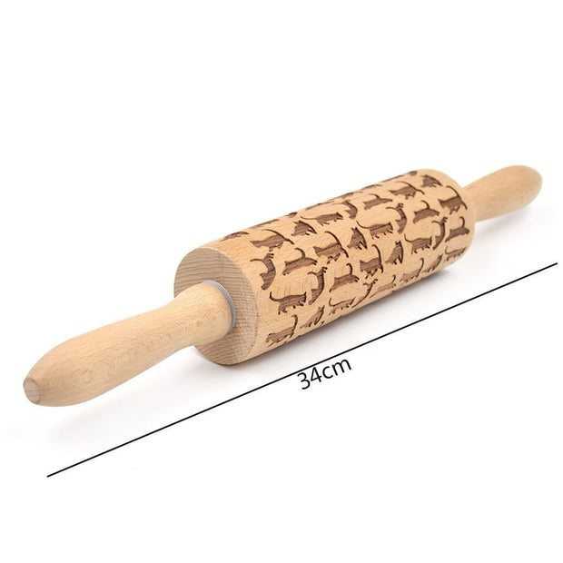 Wooden Rolling Pin for Baking and Noodles – Non-Stick Natural Wood