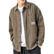 Male Shirts with Pocket Casual Long Sleeves Spring Collection Twill Fabric {Set Of 2}