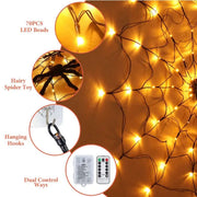 1Pc 3.28FT Spider Web Light With Hairy Spider