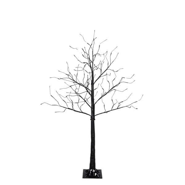 Halloween ghost trees with lights - spooky black tree with bare branches for Halloween decor centerpiece.