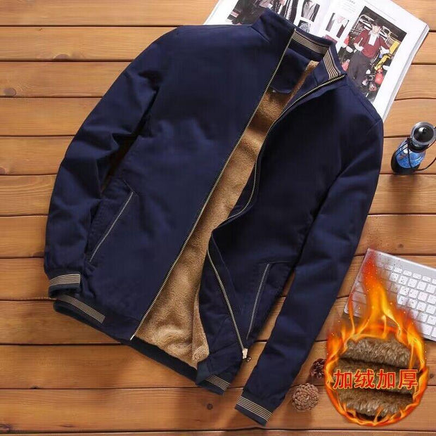 Mens Bomber Jackets Casual Male Outwear Fleece Thick Warm Windbreaker Men's Jackets Jacket