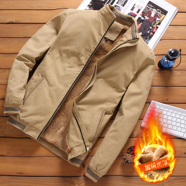 Mens Bomber Jackets Casual Male Outwear Fleece Thick Warm Windbreaker Men's Jackets Jacket